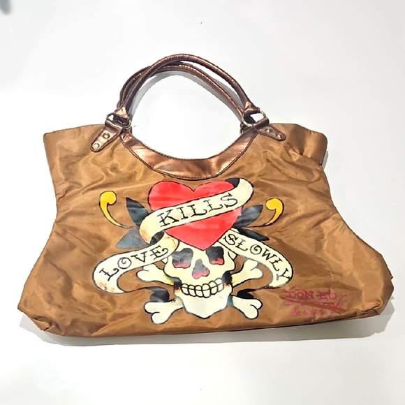 Ed Hardy Tote Bag with Skull Design Y2k - Picture 1 of 4